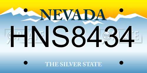 HNS8434 Nevada License Plate
