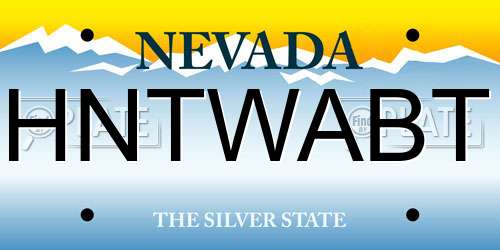 HNTWABT Nevada License Plate