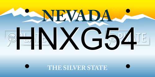 HNXG54 Nevada License Plate