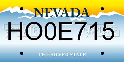 HO0E715 Nevada License Plate