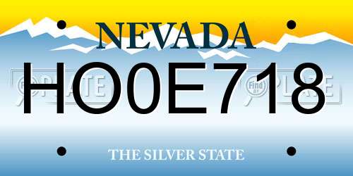 HO0E718 Nevada License Plate