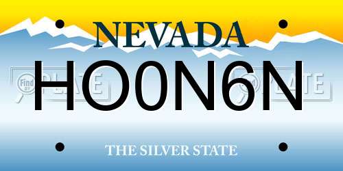 HO0N6N Nevada License Plate