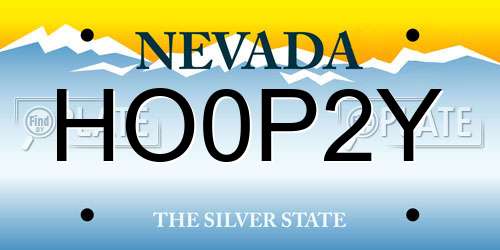 HO0P2Y Nevada License Plate
