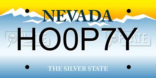 HO0P7Y Nevada License Plate