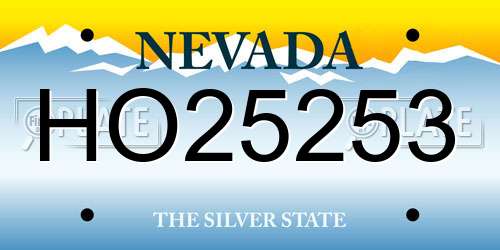 HO25253 Nevada License Plate