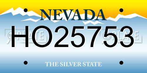 HO25753 Nevada License Plate