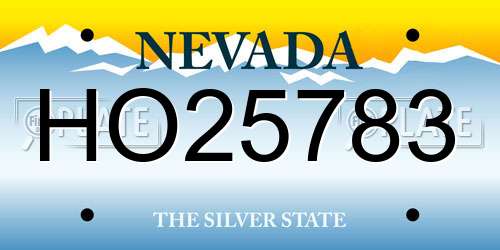 HO25783 Nevada License Plate