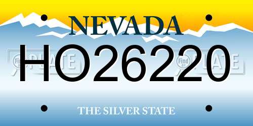 HO26220 Nevada License Plate