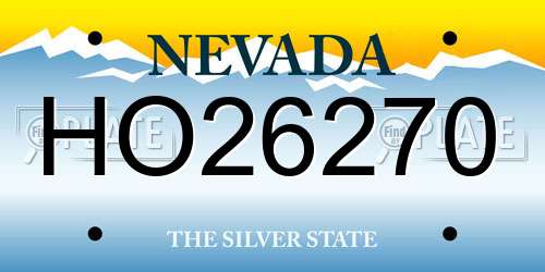 HO26270 Nevada License Plate