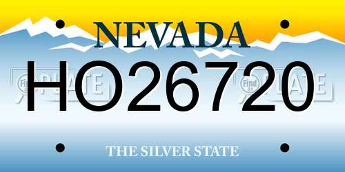 HO26720 Nevada License Plate