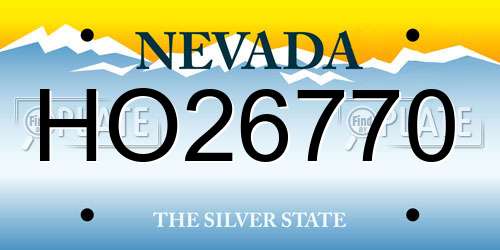 HO26770 Nevada License Plate