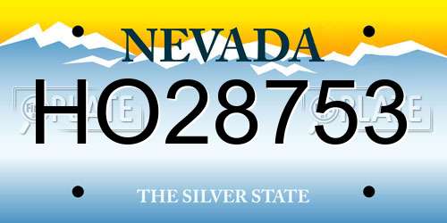 HO28753 Nevada License Plate