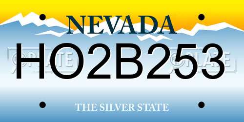 HO2B253 Nevada License Plate