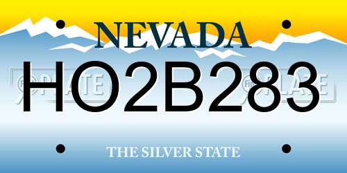HO2B283 Nevada License Plate