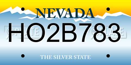 HO2B783 Nevada License Plate