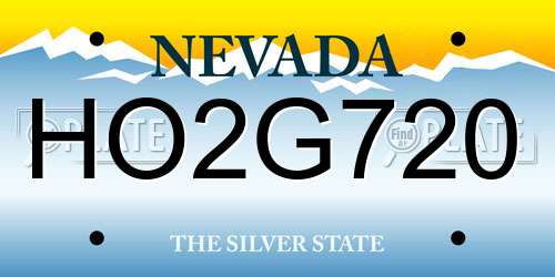 HO2G720 Nevada License Plate