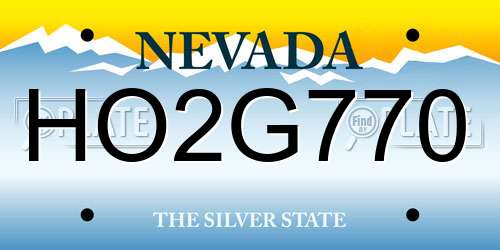 HO2G770 Nevada License Plate
