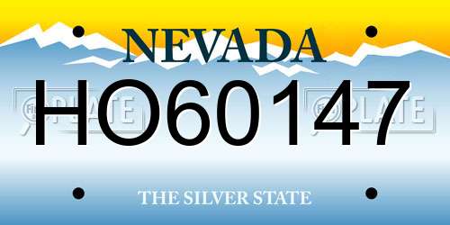 HO60147 Nevada License Plate
