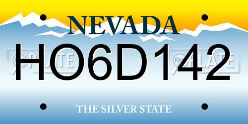 HO6D142 Nevada License Plate