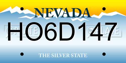 HO6D147 Nevada License Plate