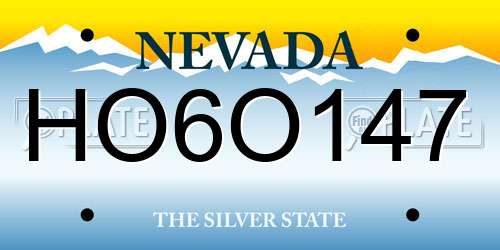 HO6O147 Nevada License Plate