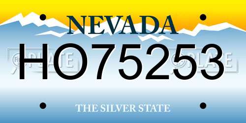 HO75253 Nevada License Plate