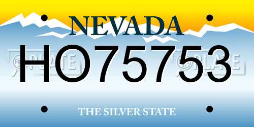 HO75753 Nevada License Plate