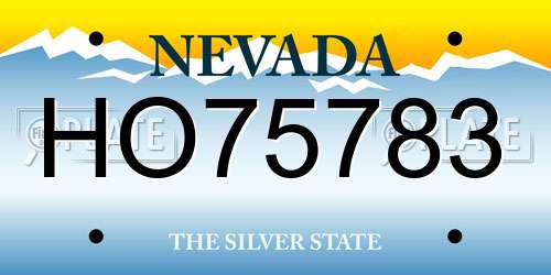 HO75783 Nevada License Plate