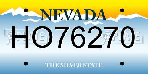 HO76270 Nevada License Plate