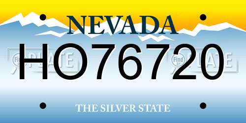 HO76720 Nevada License Plate