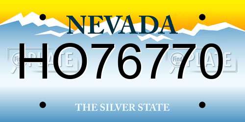 HO76770 Nevada License Plate