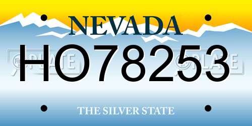 HO78253 Nevada License Plate