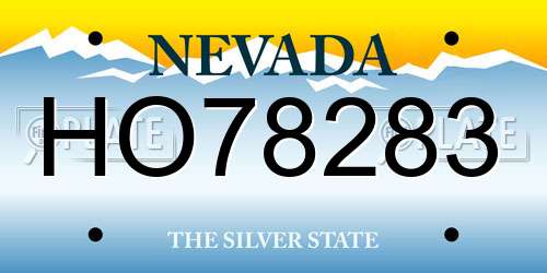 HO78283 Nevada License Plate