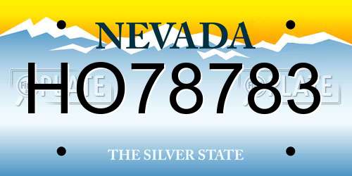 HO78783 Nevada License Plate