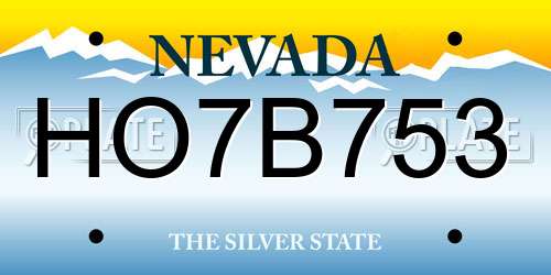 HO7B753 Nevada License Plate