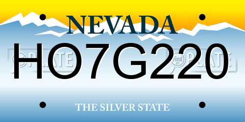 HO7G220 Nevada License Plate