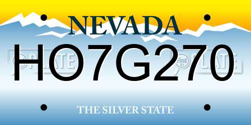HO7G270 Nevada License Plate