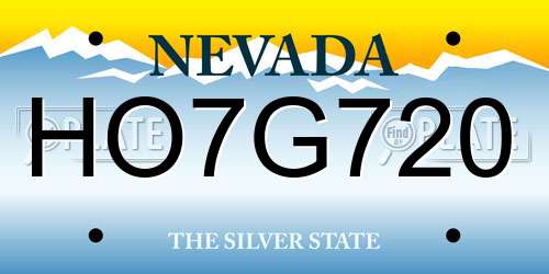 HO7G720 Nevada License Plate