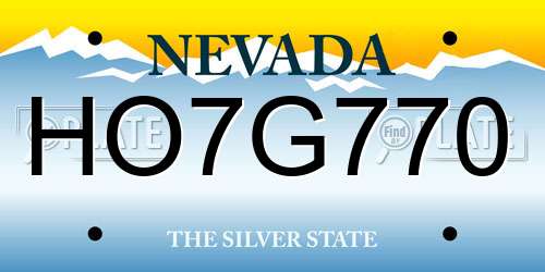 HO7G770 Nevada License Plate