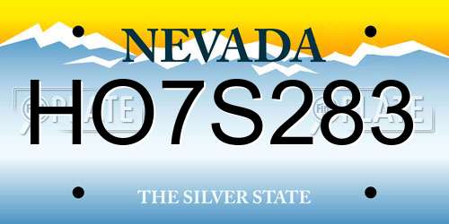 HO7S283 Nevada License Plate