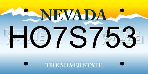 HO7S753 Nevada License Plate