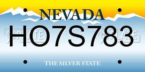 HO7S783 Nevada License Plate