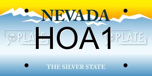 HOA1 Nevada License Plate