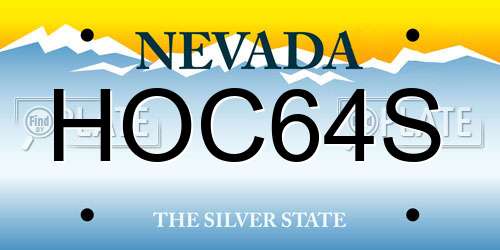 HOC64S Nevada License Plate