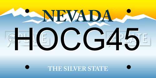 HOCG45 Nevada License Plate