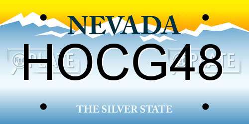HOCG48 Nevada License Plate