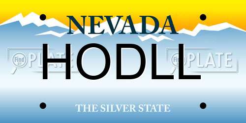 HODLL Nevada License Plate