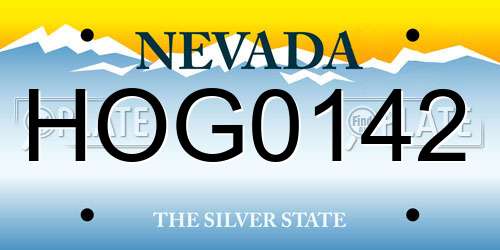 HOG0142 Nevada License Plate