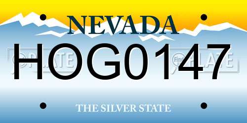 HOG0147 Nevada License Plate