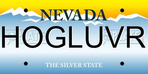 HOGLUVR Nevada License Plate